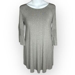 Agnes & Dora Heather Gray Walker Dress L NWT Smocked Cuff 3/4 Sleeve Pockets